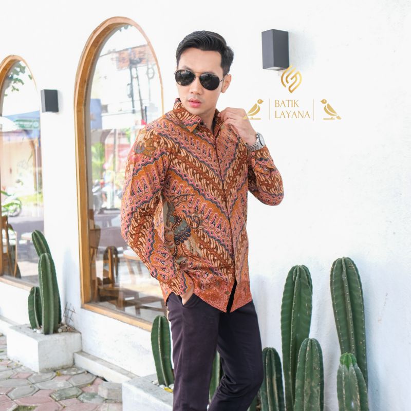 Kemeja Batik Dwipanda Terracota Baju Formal atau Nonformal