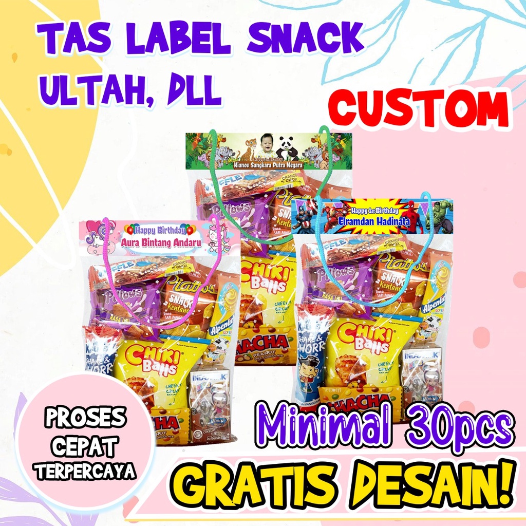 

Label Plastik Bingkisan Snack Ulang Tahun Custom Nama Langsung Jadi