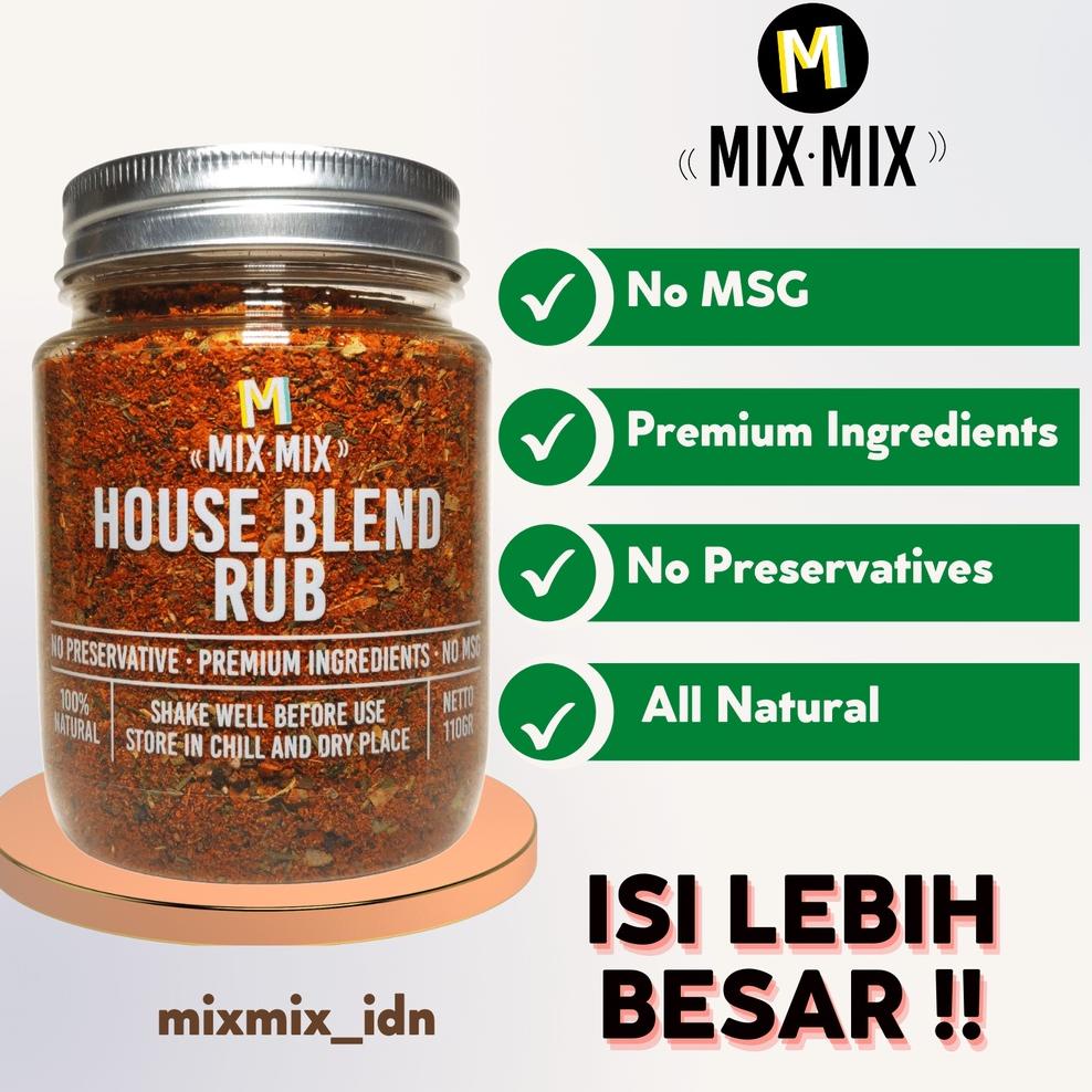 

[PRODUK 69A9H] Mixmix Bumbu Marinasi Serba Guna Rendah Lemak House Blend Rub Spices Cajun BBQ Grill 110 GRAM 9AF