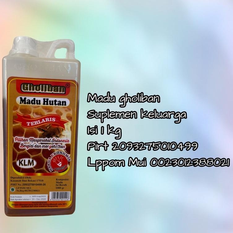 

(|T-7E|)✯➸ Madu Hutan Kalimantan Gholiban plus Bee Pollen & Royal Jelly 1 kg berkualitas