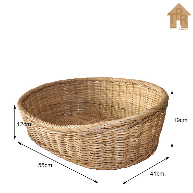 Rotan - Pet Basket Keranjang Kucing Anjing Oval D45