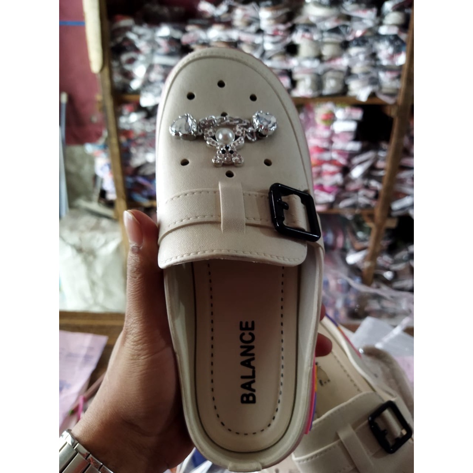 Sandal wanita karet jelly slip-on korean style terbaru Balance 039-3L (30-41) Sandal wanita import murah