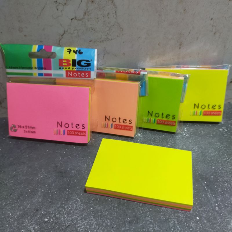 

(746) Sticky Note Big 3x2 / STICKY NOTES PENANDA HALAMAN/ MEMO NOTE MEMO STICK / NOTES/ KERTAS MEMO