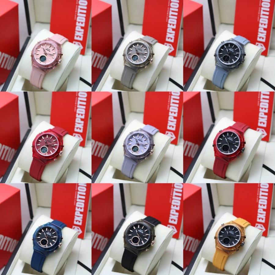 JAM TANGAN WANITA EXPEDITION E 6831 E6831 RUBBER ANALOG DIGITAL ORIGINAL