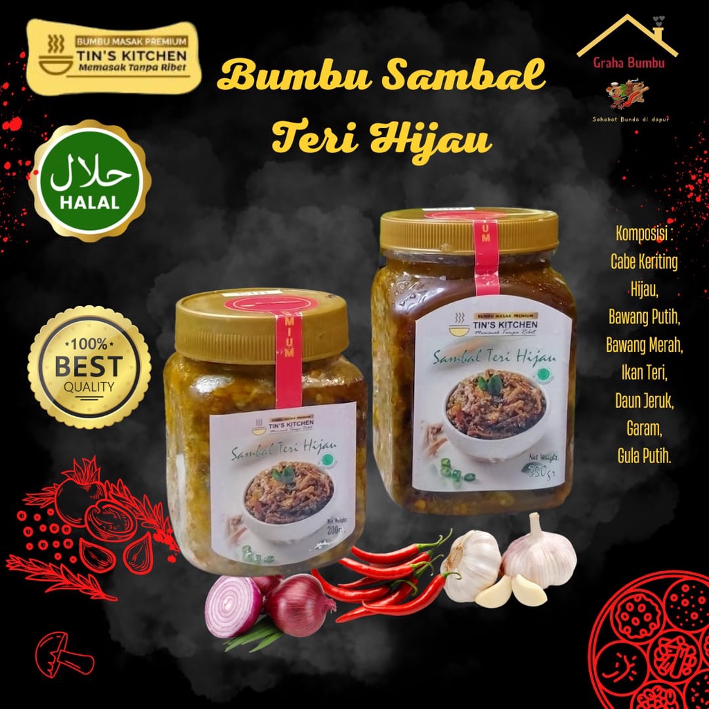 

Sambal Teri Hijau Instan 200gr & 350gr Tins Kitchen