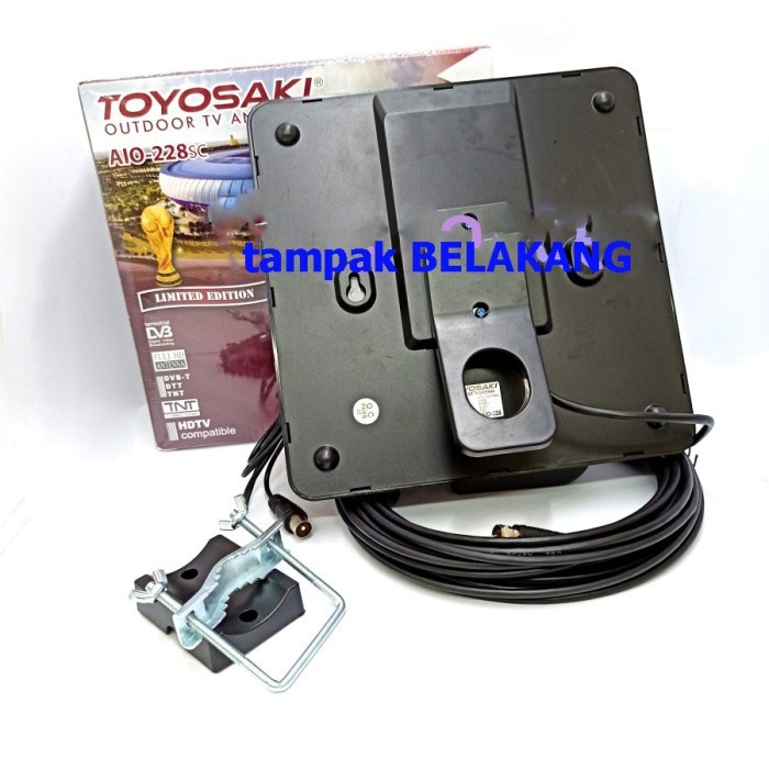 Toyosaki Antena TV Digital + Booster Indoor &amp; Outdoor AIO 228 USB Free kabel 10 Meter Gambar Jernih
