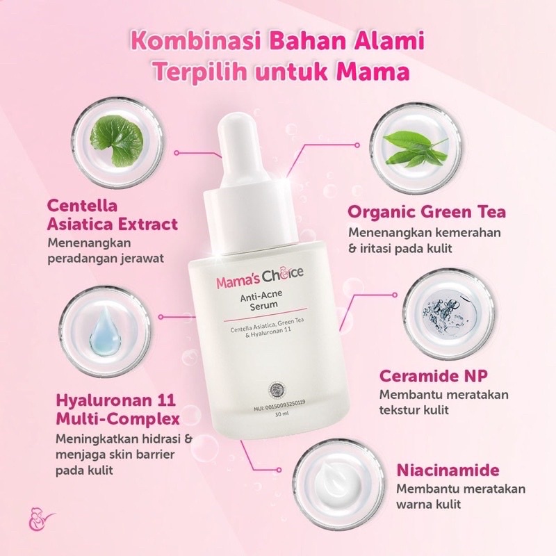 Mama Choice Anti Acne Serum Anti Jerawat Muka Wajah Ibu Hamil Menyusui Aman Alami