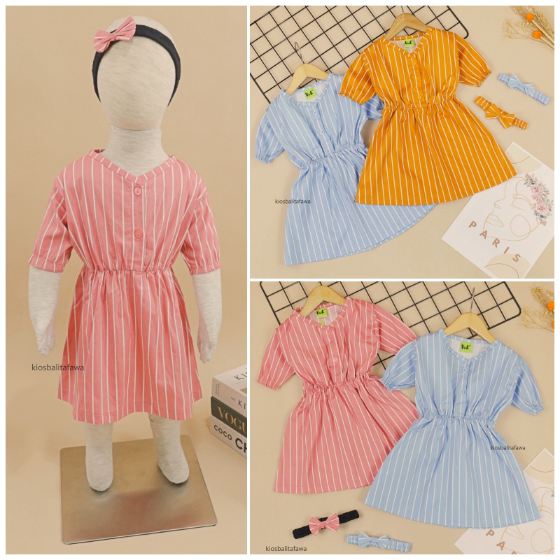 [FREE BANDANA] Dress Baby Grande uk 12-36 Month / Dres Daily Balita Tunik Anak Perempuan Branded Babycinnamon