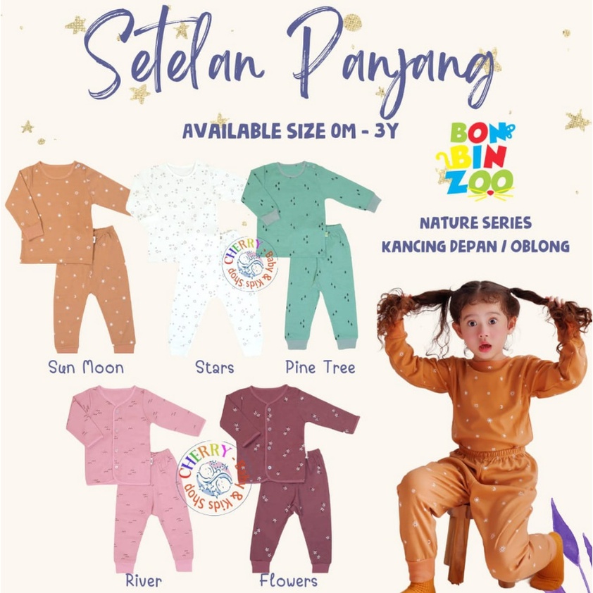 Setelan Panjang Nature 1-3 Tahun Piyama Nature Series Bonbinzoo SNI CBKS