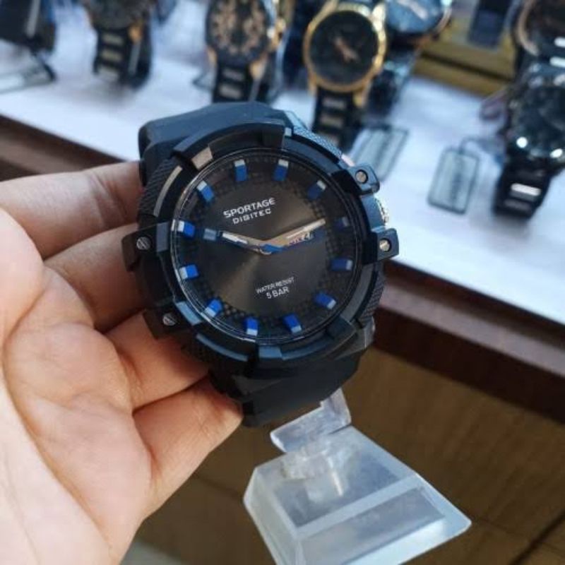 Digitec Sportage tali karet tanggal hari jam tangan pria 1003M