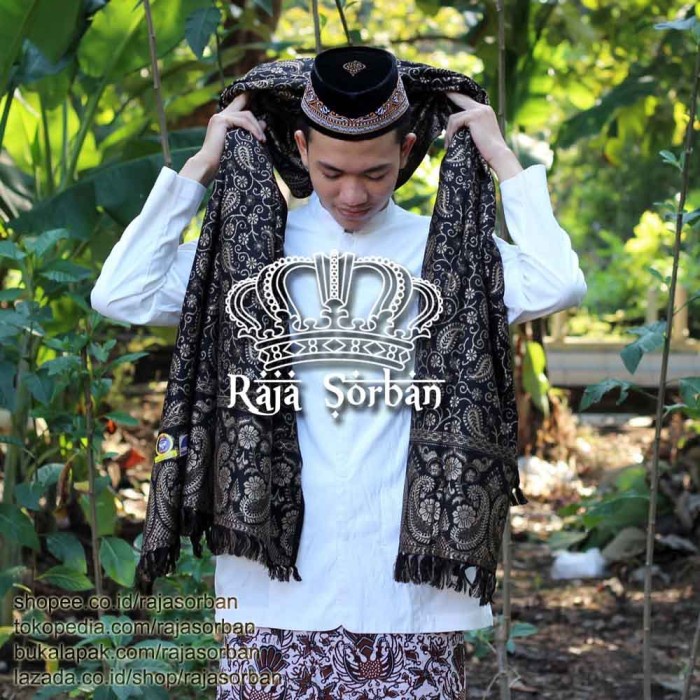 {FamilyStore} Sorban Kashmiri Kaycee Hitam Import India - Sorban Panjang Kashmiri Berkualitas