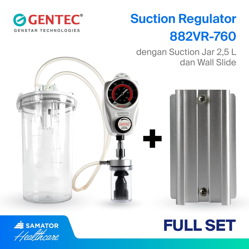 Gentec Suction Regulator 882VR-760 + Suction Jar 2,5L + Wall Slide