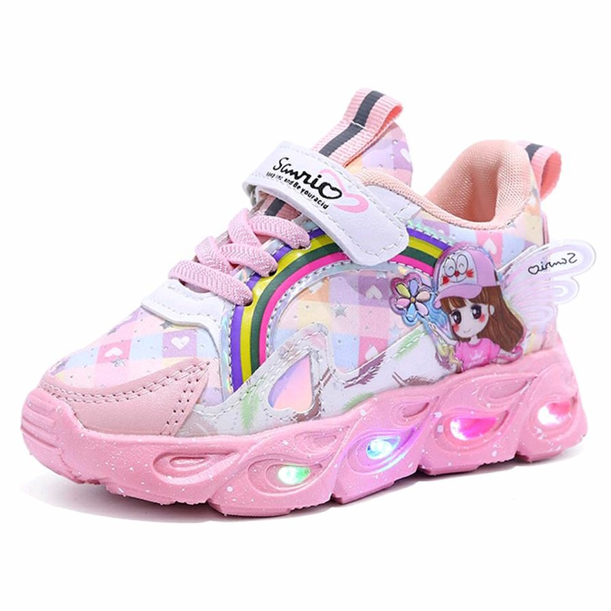 Juragan Junior [COD] Sepatu ATHENA Sepatu anak Perempuan Import LED 21-30