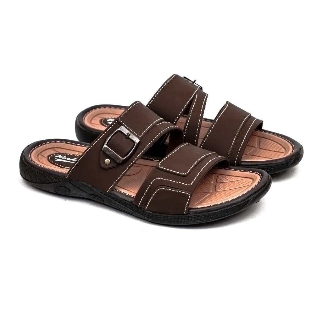 WORKING SNEAKERS FOR YOU SENDAL KULIT KASUAL PRIA E R-14 SIZE 39 - 43