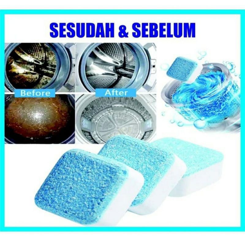 Nama - tablet deep cleaning washing / penghilang bau / tablet sabun pembersih kotoran mesin cuci cleaning washer laundry