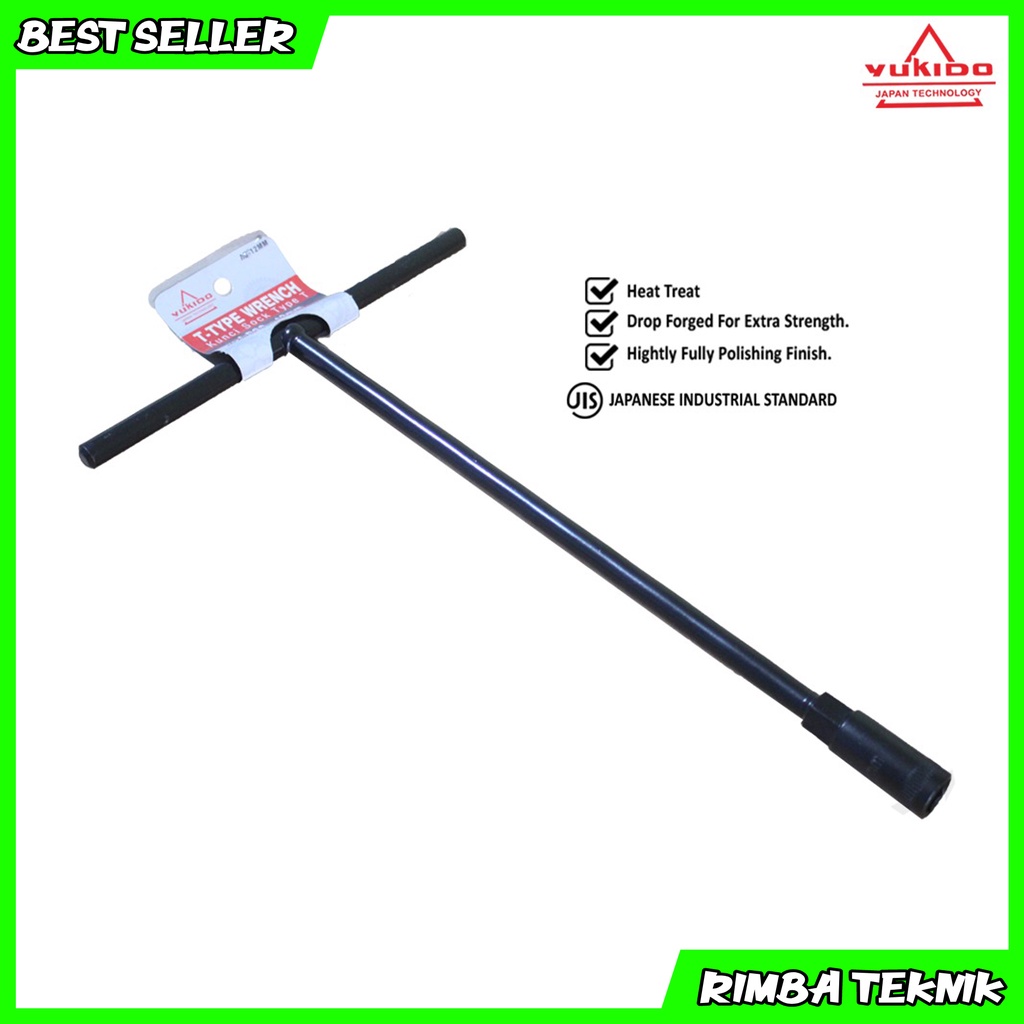 Kunci sock T Hitam 12 mm YUKIDO / Kunci Sok Hitam Yukido Kunci T 12mm T-Type Wrench Termurah