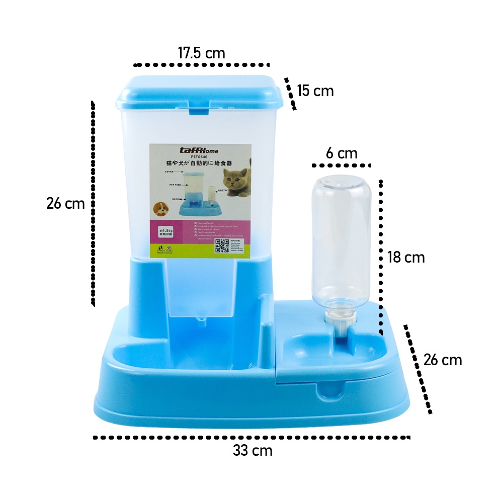 Tempat Makan Anjing Kucing Pet Food Dispenser - Blue