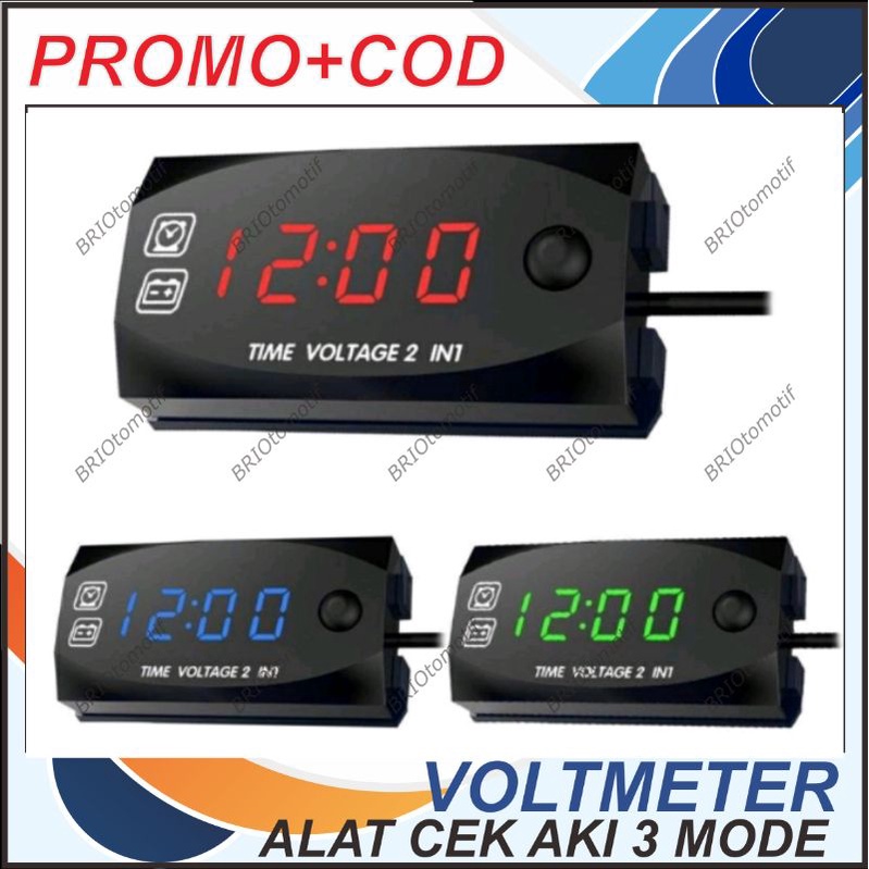 VOLTMETER MODISH DIGITAL WATERPROOF MULTIFUNGSI 12V DC: PENGUKUR SUPLAY ARUS ADAPTOR PENGUKUR TEGANG