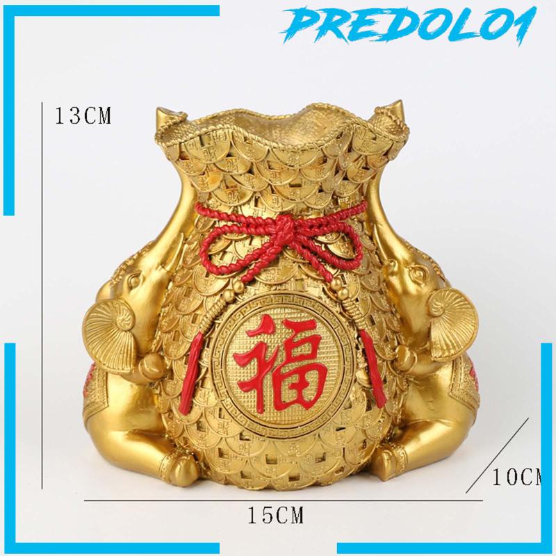 [Predolo1] Resin Berkat Cina Tas Patung Dekstop Ornamen Indah