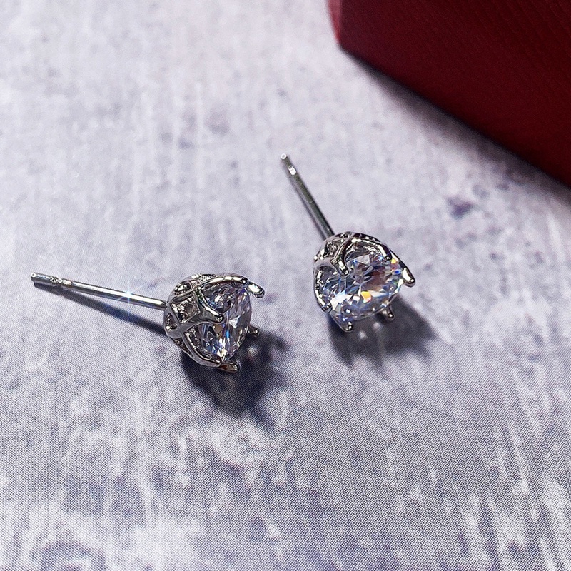Fancyqube 1pasang Anting Tusuk Fashion Klasik Enam Cabang Solitaire Zircon Untuk Wanita Pria
