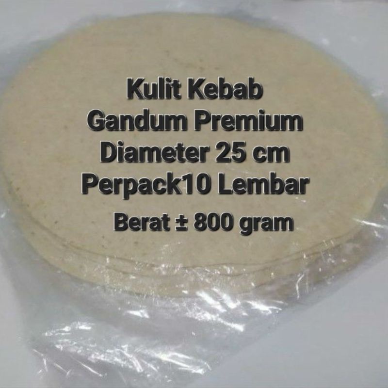 Kulit Kebab Gandum Premium 25 cm Isi 10 Lembar Tortila Tortilla Gandum