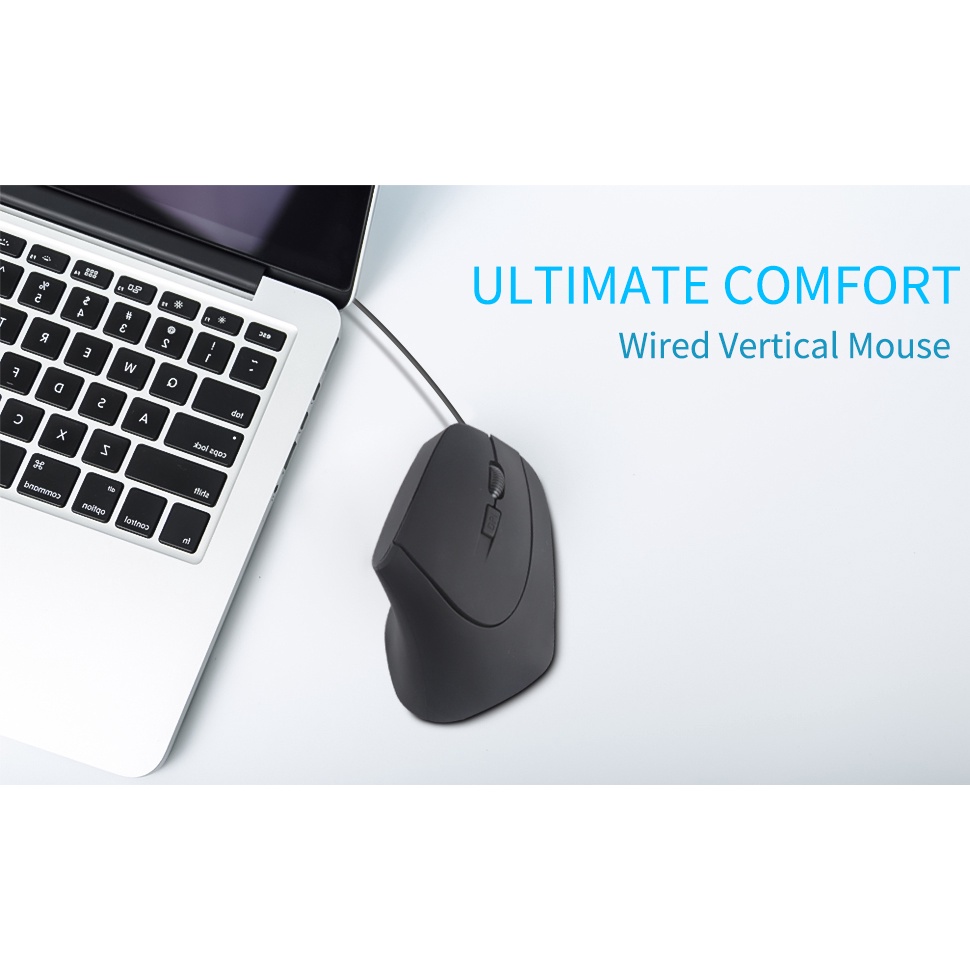 Mouse Vertikal Kabel Mouse Gaming Ergonomis DPI Adjustable 800-1200-1600 Mouse Kabel Untuk PC Laptop