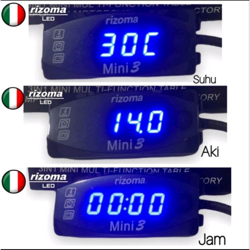 VOLT METER AKI 3 IN SUHU JAM AKI DIGITAL/VOLT METER RIZOMA