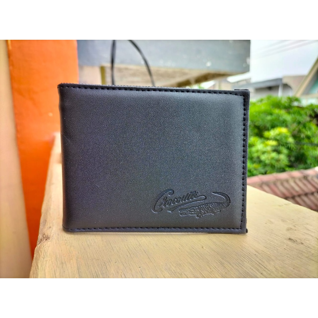 Dompet Crocodile Lipat Hitam Kulit Keren Kado Hadiah Pria Cowok Termurah Wallet pas di kantong
