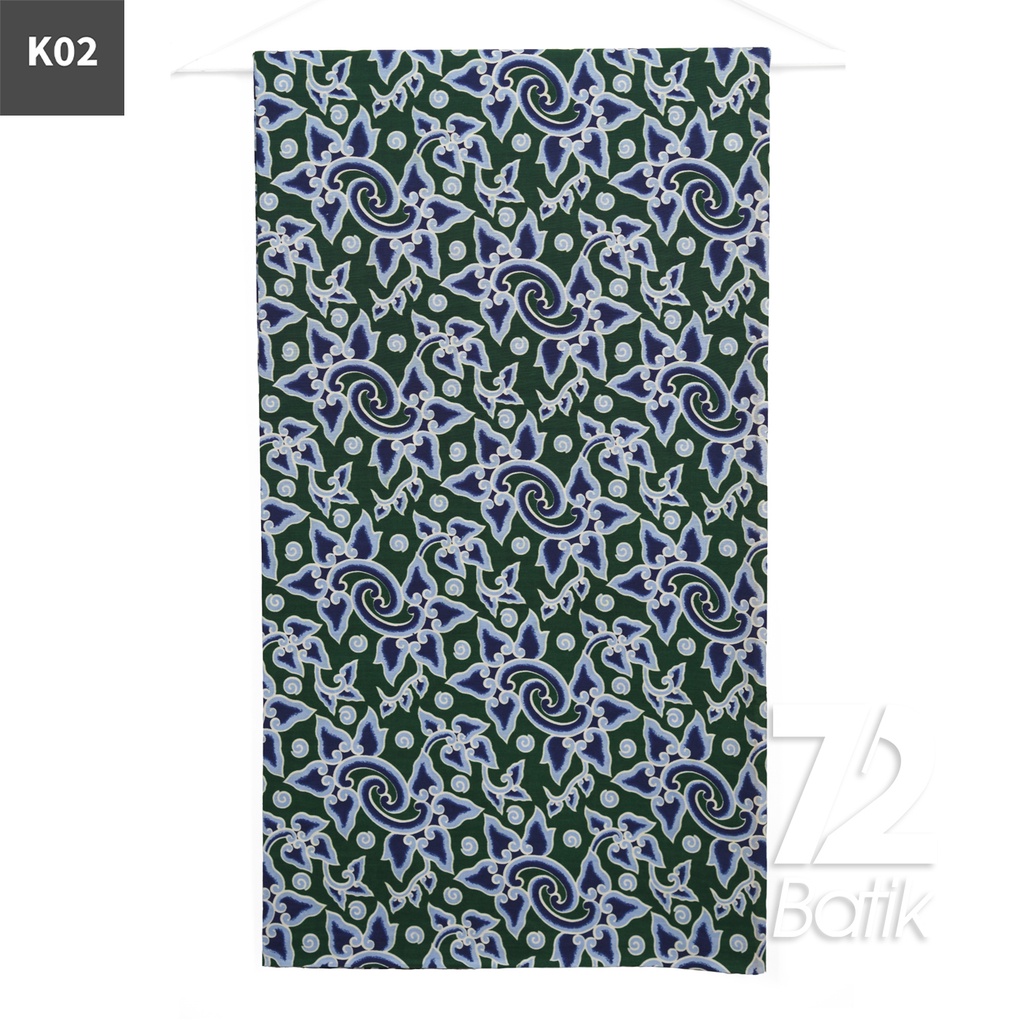 KAIN BATIK KATUN Premium Motif Awan Mega Mendung Warna Hijau 722991 Cap 72IL Jarik Jarit Samping Kebat Panjang Batik Katun Modern Premium Bahan Seragam Batik Pernikahan Kantor Keluarga Murah Kamen Jadi Batik Bali Lembaran