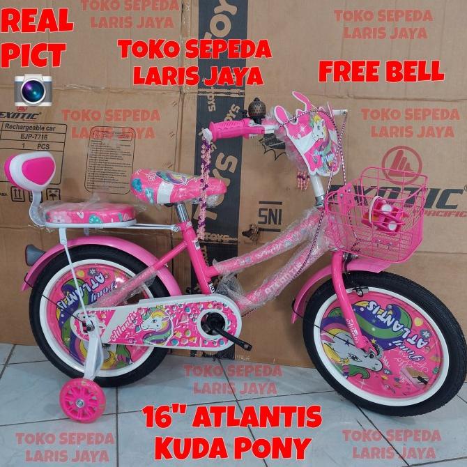Sepeda Anak Perempuan Mini 16 Atlantis Kuda Pony Sepeda Mini 16 Inch #Original