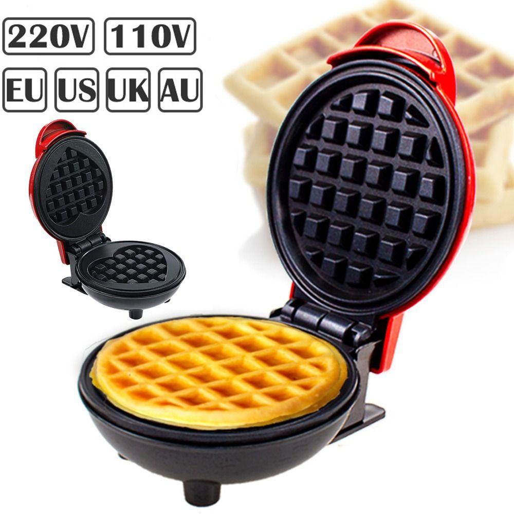 Solighter Waffle Maker Mini Dapur Masak Pancake Kue Membuat Cetakan Waffle Elektrik Sandwich Maker