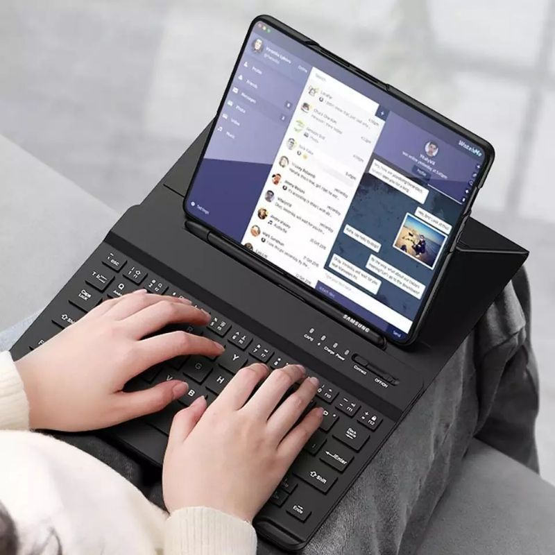 Keyboard Wireless Bluetooth Samsung Galaxy Z Fold 4 & Fold 3 5G Original GKK Leather Bussiness Smart
