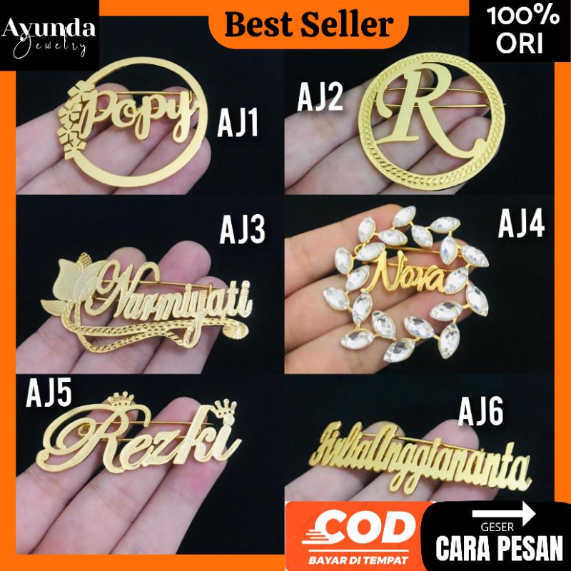 Bros Nama lapis emas Bros Custom logo Bros Custom Nama