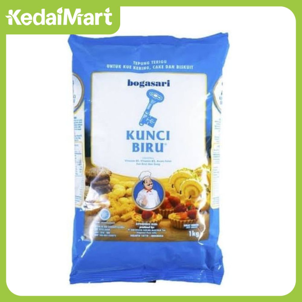 

Tepung Terigu Kunci Biru Bogasari 1 Kg