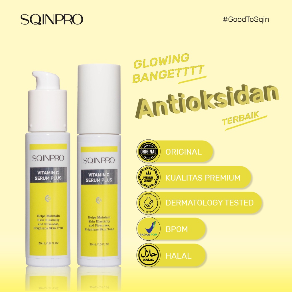 SQINPRO Serum Vitamin C Plus 30ml | BPOM | Kulit Kusam | Memutihkan