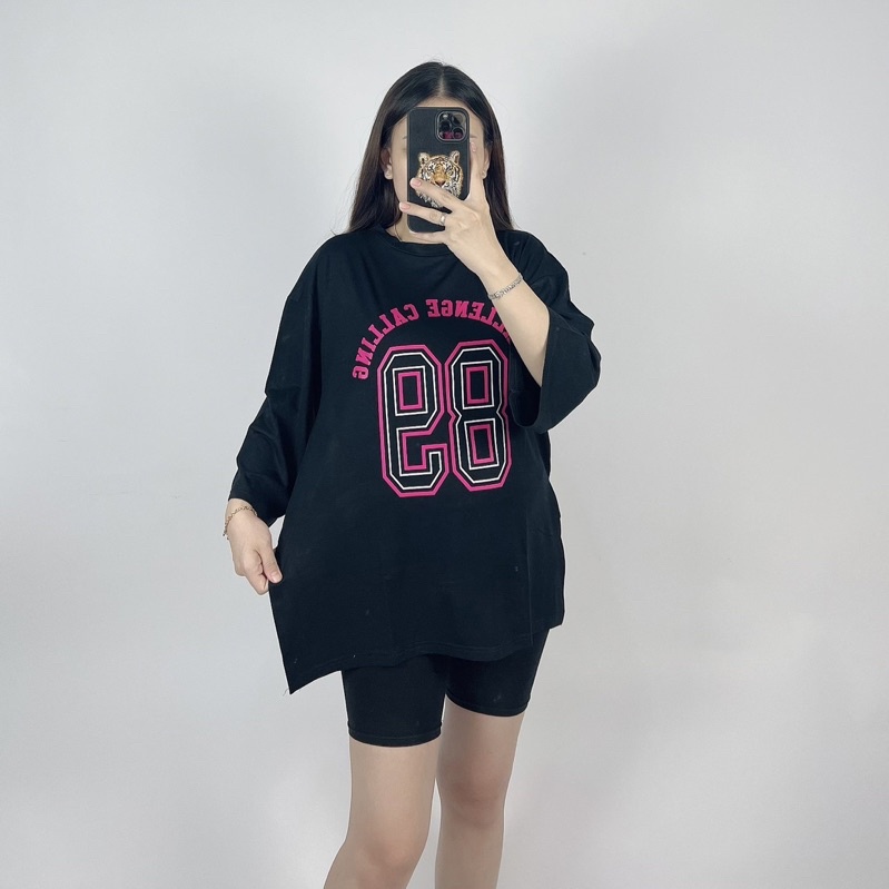 Kaos Oversize Slit Samping Cc 86 / Kaos Jumbo Lengan 7/8