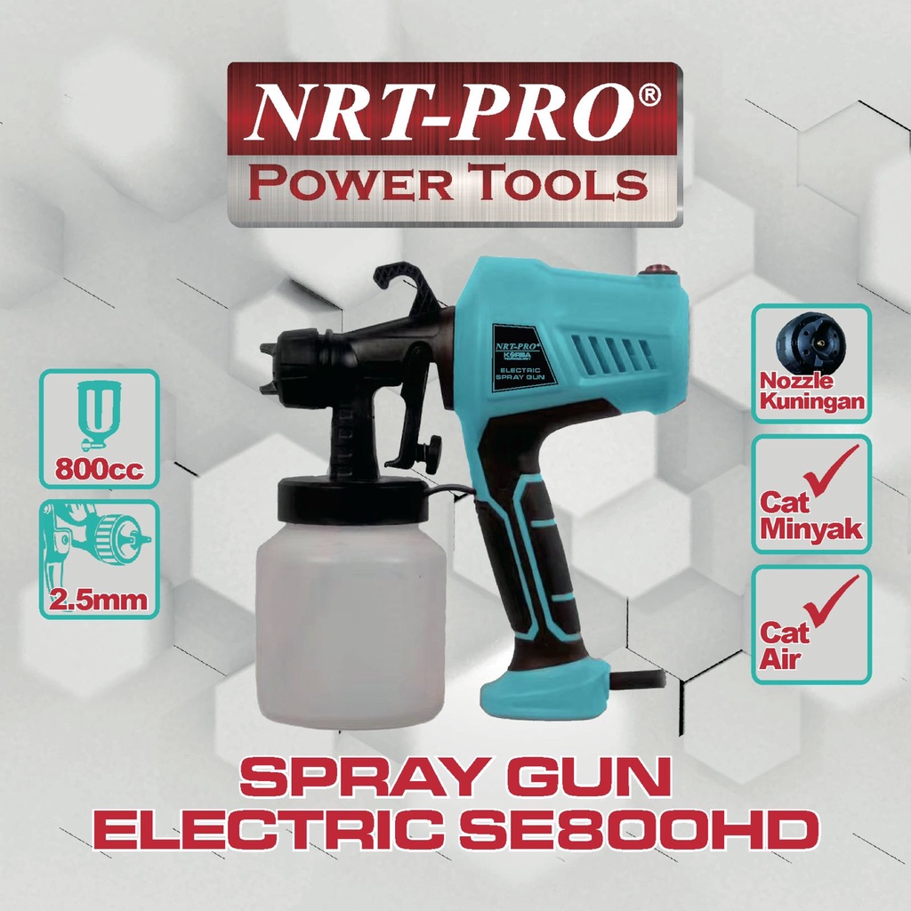 Spray gun Listrik NRT pro SE800HD Nozzle jarum KUNINGAN electric sprayer gun NRT-pro SE 800 HD