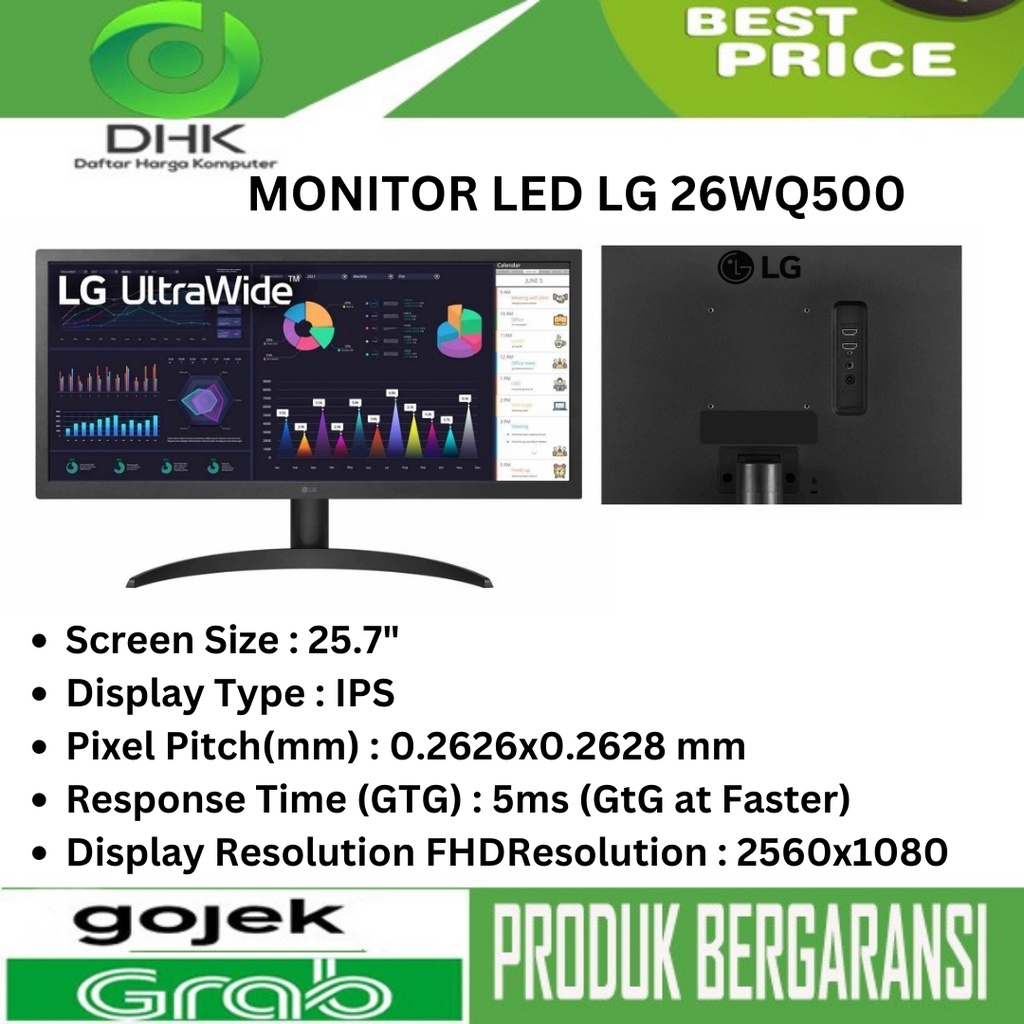 MONITOR LED LG 26WQ500 ULTRA WIDE FHD IPS