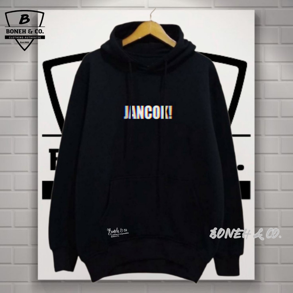 Sweater Hoodie Distro Jumper Hitam Sbalon Unik JANCOOK Kekinian Terbaru Terlaris 2022 Brand Kota Bandung Hoodie Aesthetic Suiter Hudie Wanita Cowok Dewasa