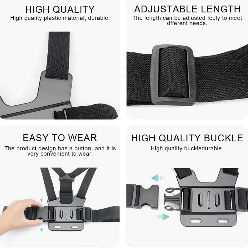 【COD】Chest Strap HP Dada Kamera Mount Body Belt Handphone &amp; Mount Kamera Body Belt Holder HP Clip Clamp