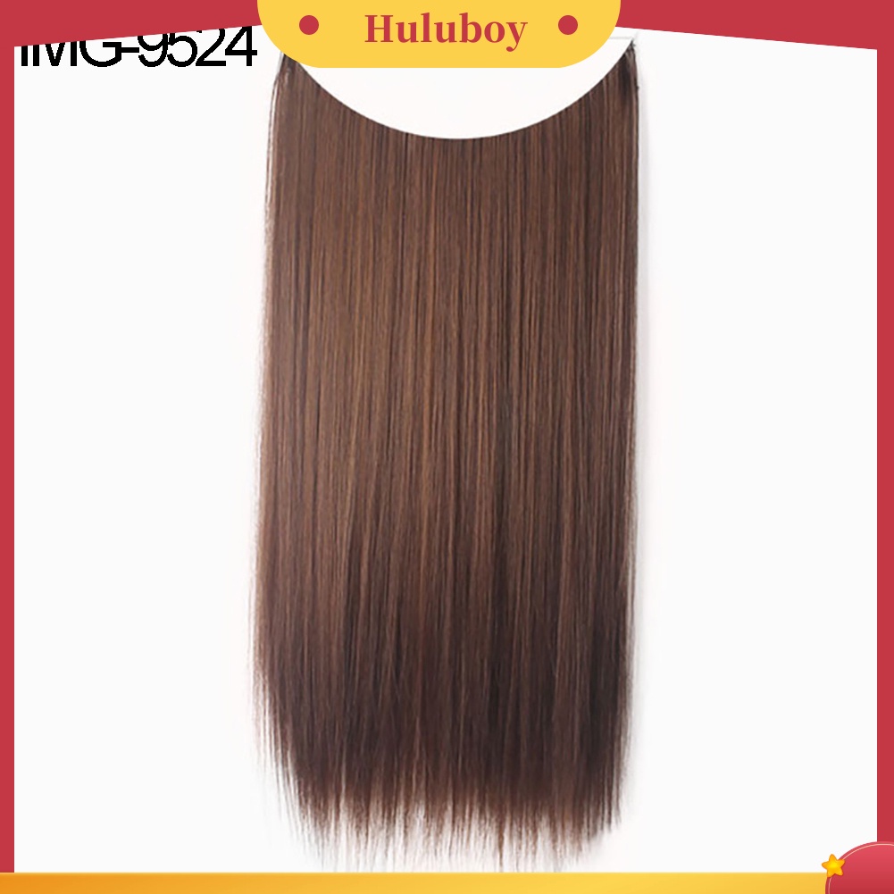 Wig Rambut Ekstensi Model Panjang Keriting Lurus Bahan Serat Alami Untuk Wanita