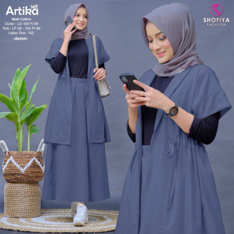 ARTIKA,ASHITA  Set 2 in 1(auter &amp; skrit) Ori by Shofiya Fashion