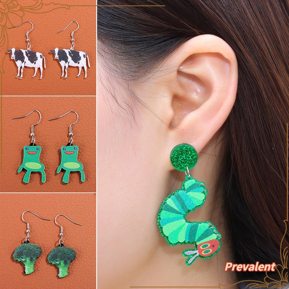 Preva Acrylic Earings Earings Perhiasan Musim Panas Musim Semi Gaya Lucu Hadiah Perhiasan Motif Sapi Siput