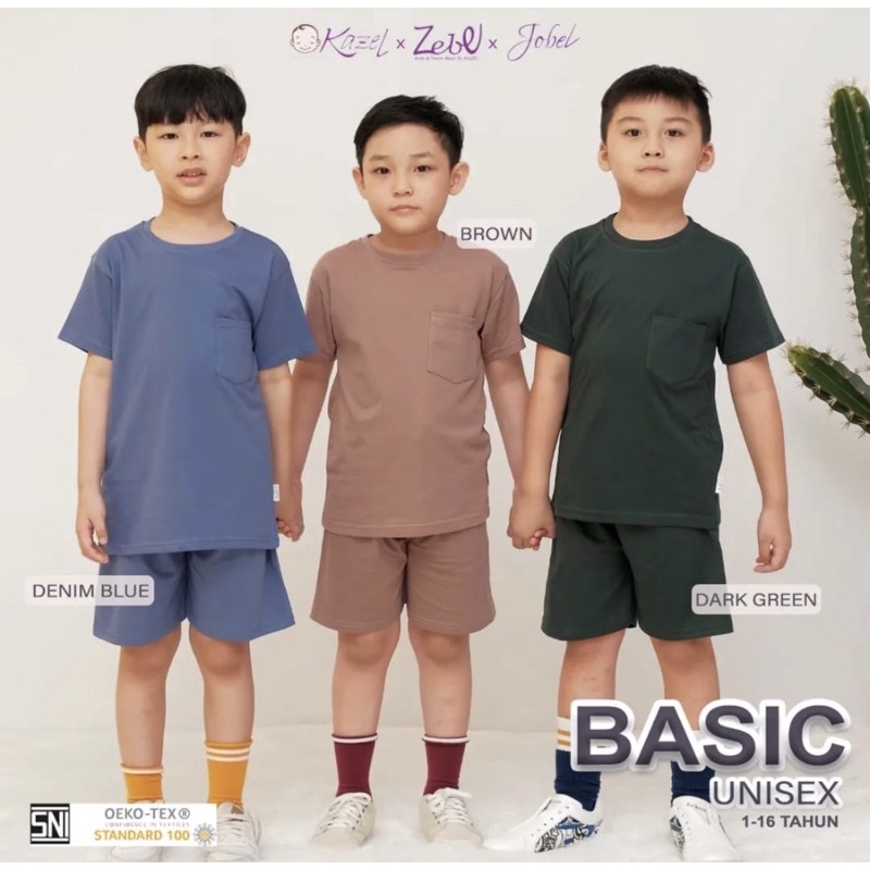 Kazel x Zebe Short Basic Pocket Unisex 6-12 Tahun / Celana Anak Murah