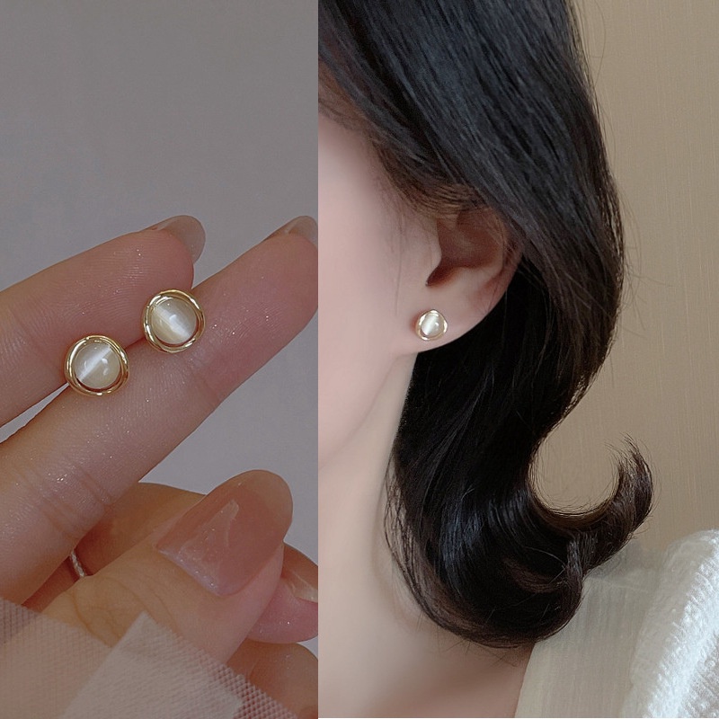 AY(CN) Anting Tusuk Opal Anting Tusuk Fashion Anting Emas Untuk Aksesoris Perhiasan Wanita