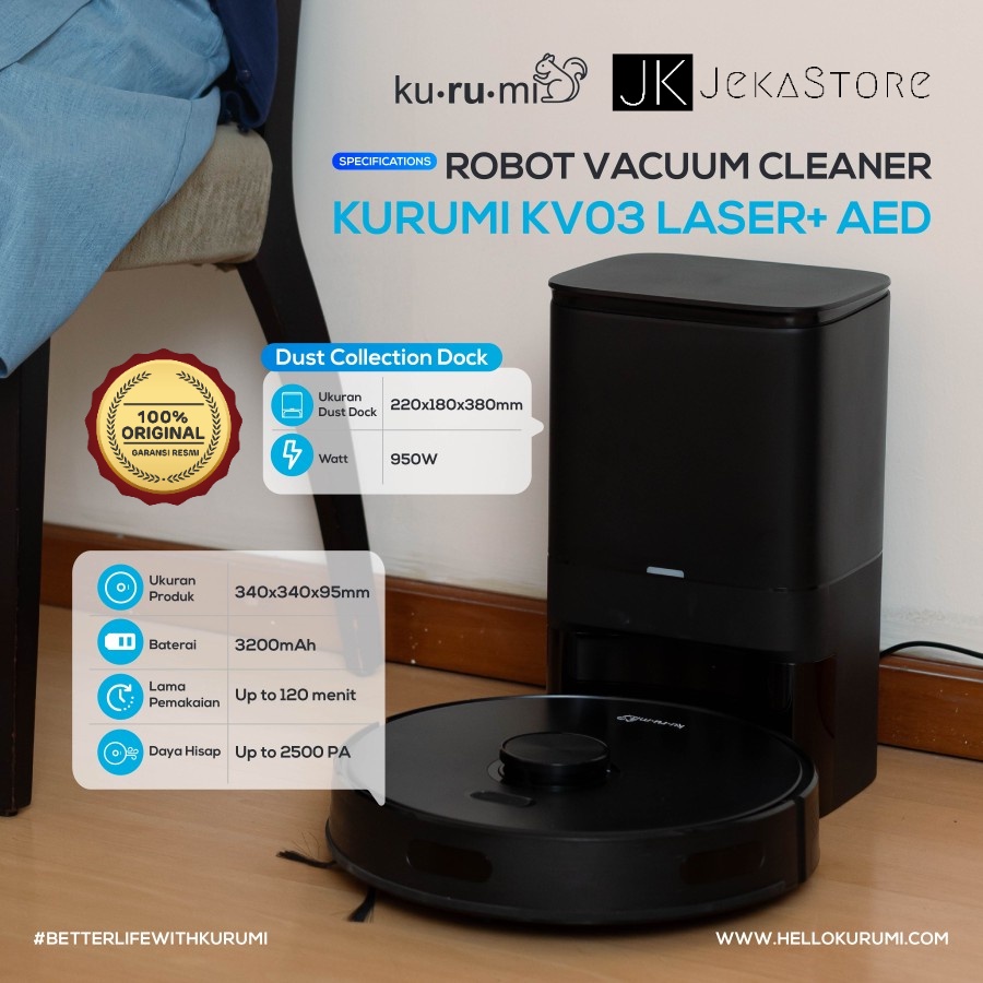 KURUMI KV-03 Laser+ Robot UV Vacuum Cleaner with AED Gen-2