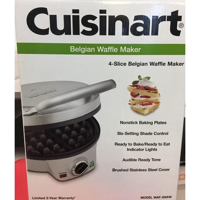 Cuisinart 4 Slice Waffle Wafel Maker Stainless Steel Waf-200Hk