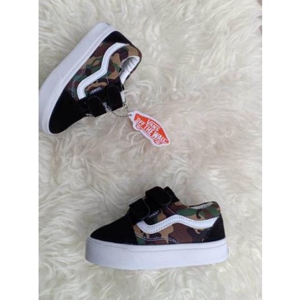 ✔️  Sepatu Vans Anak Motif Army Perekat Tinggi