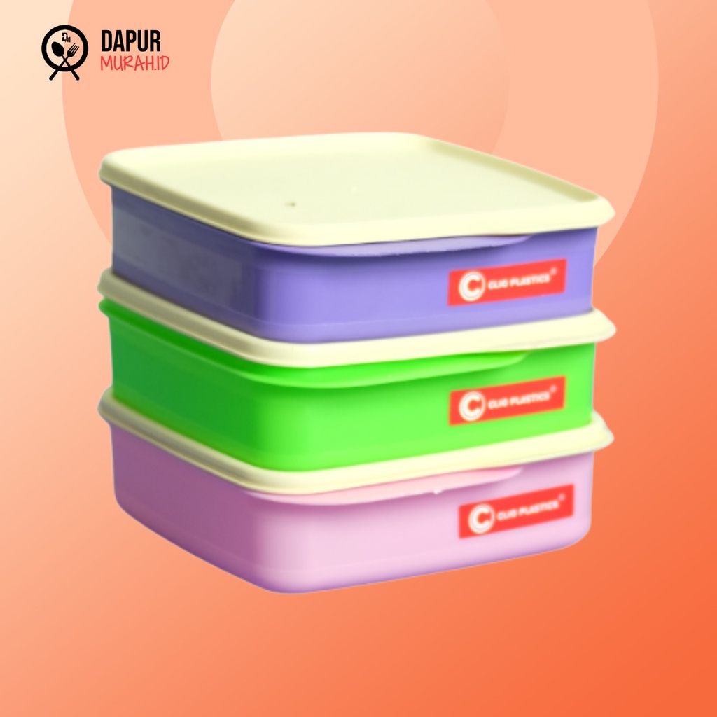 DM - Lunch Box Clio Kyoto 2103 Tanpa Sekat C1 / Wadah Tempat Kotak Bekal Makan Makanan - Warna