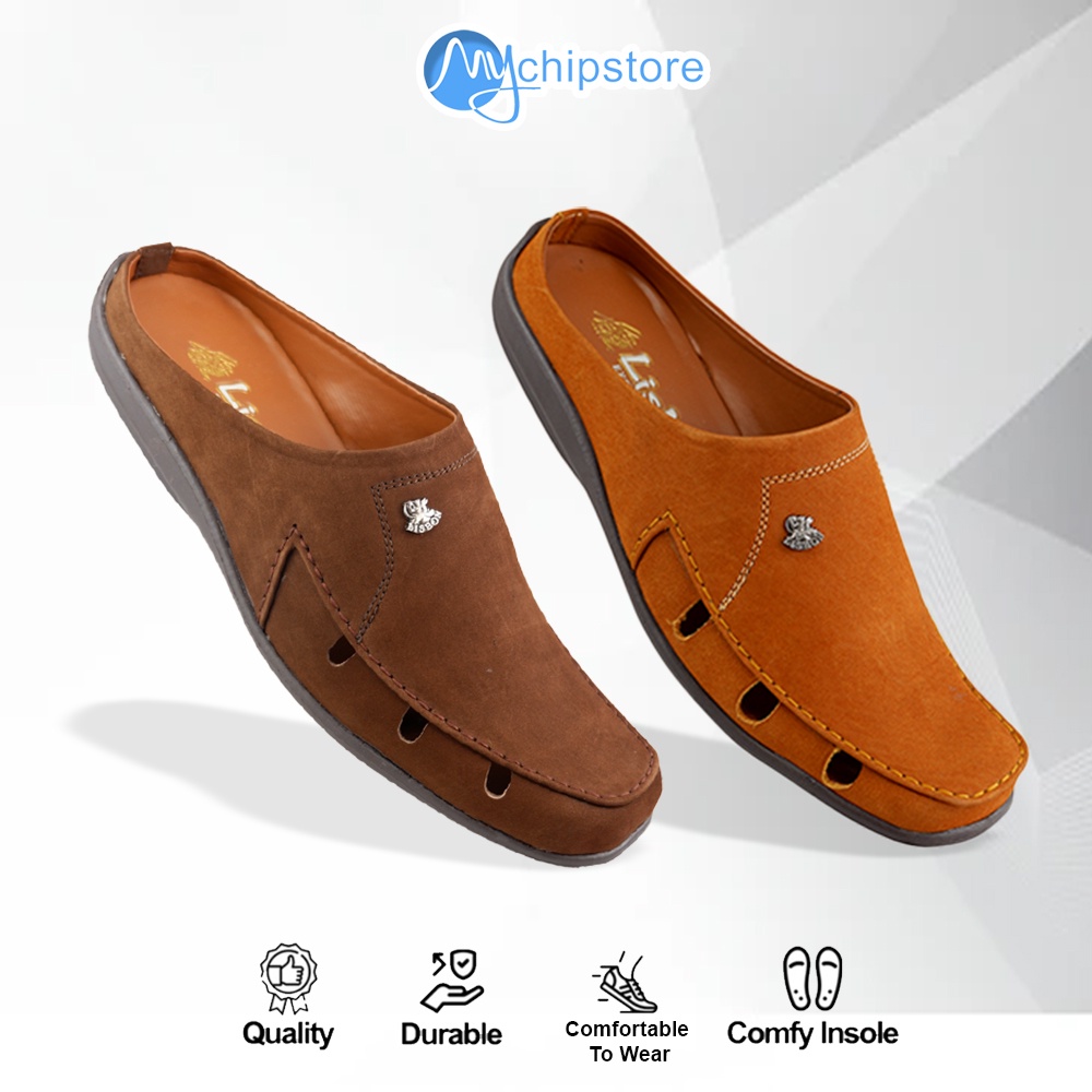 Sepatu Sandal Selop Pria Dewasa Kulit LISBON LD 225